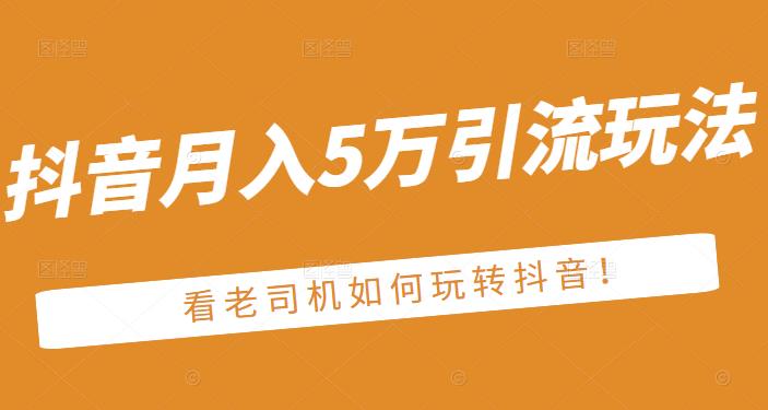 老古董·抖音月入5万引流玩法，看看老司机如何玩转抖音(附赠：抖音另类引流思路)-问小徐资源库