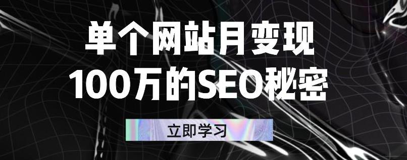 单个网站月变现100万的SEO秘密，百分百做出赚钱站点-问小徐资源库