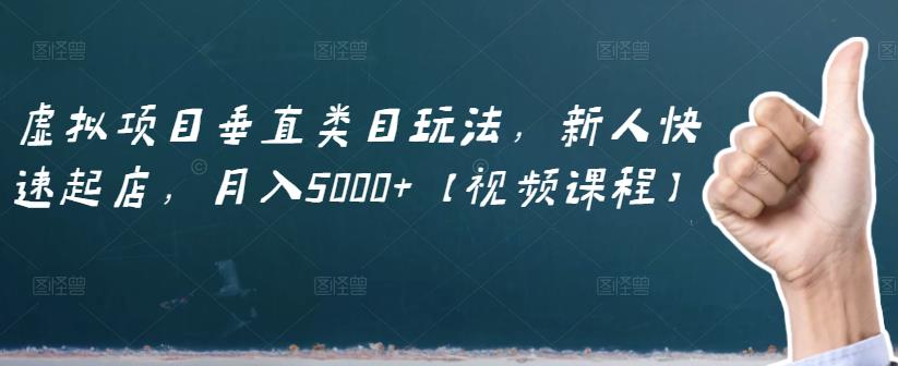 虚拟项目垂直类目玩法，新人快速起店，月入5000+【视频课程】-问小徐资源库