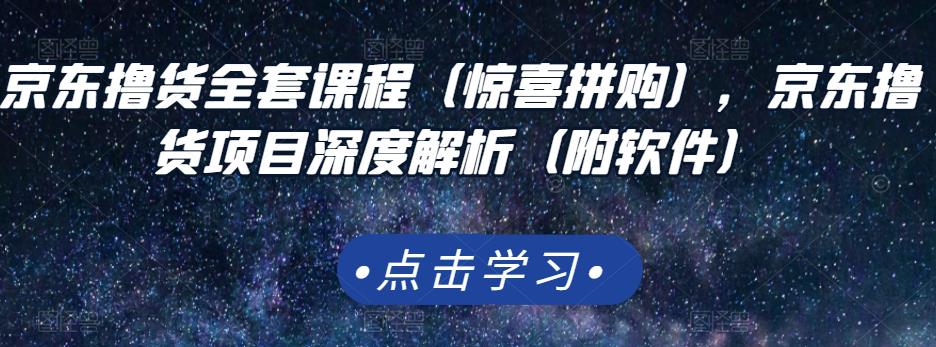 京东撸货全套课程（惊喜拼购），京东撸货项目深度解析（附软件）-问小徐资源库