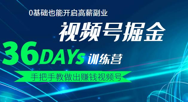 【视频号掘金营】36天手把手教做出赚钱视频号，0基础也能开启高薪副业-问小徐资源库