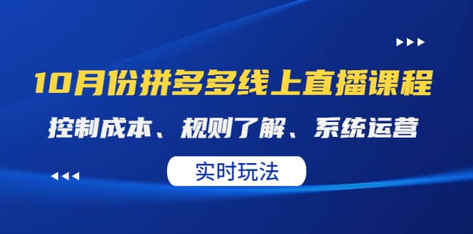 某收费10月份拼多多线上直播课： 控制成本、规则了解、系统运营。实时玩法-问小徐资源库