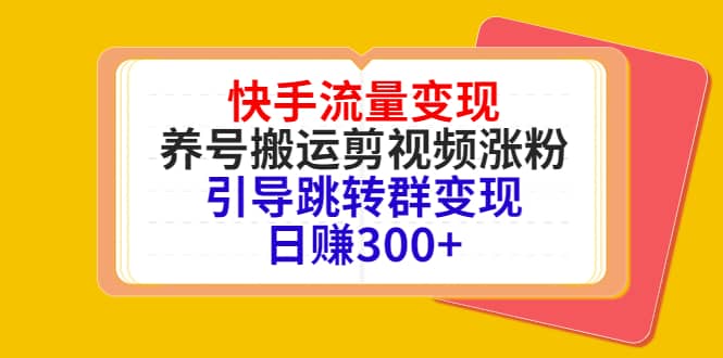 快手流量变现，养号搬运剪视频涨粉，引导跳转群变现日赚300+-问小徐资源库