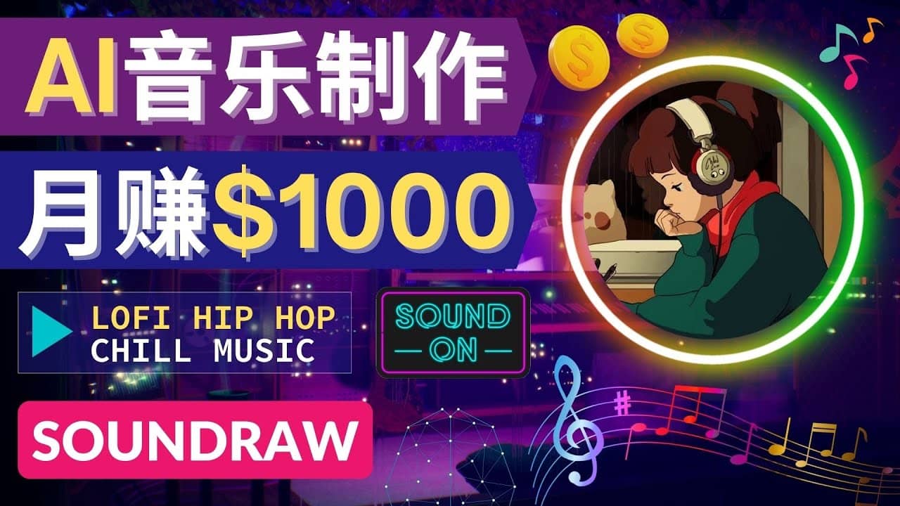 无需任何音乐基础： 使用AI软件制作Lofi Hip Hop Chill Music 月赚1000美元-问小徐资源库