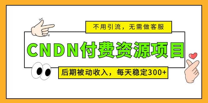 CNDN付费资源项目，不用引流，无需做客服，后期被动收入-问小徐资源库