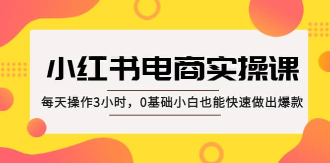 小红书·电商实操课：每天操作3小时，0基础小白也能快速做出爆款-问小徐资源库