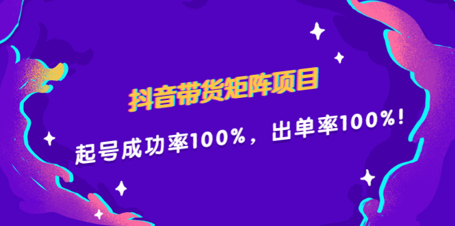 抖音带货矩阵项目，起号成功率100%，出单率100%！-问小徐资源库