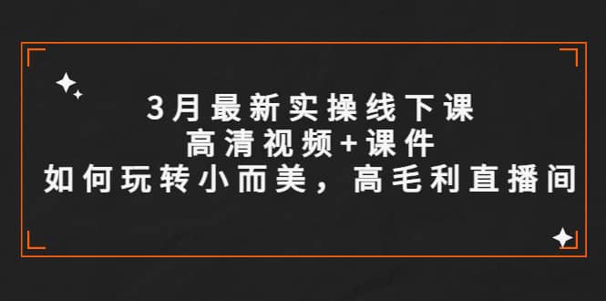 3月最新实操线下课高清视频+课件，如何玩转小而美，高毛利直播间-问小徐资源库