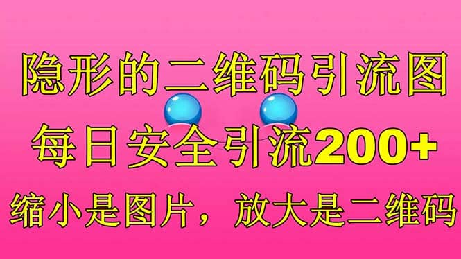 隐形的二维码引流图，缩小是图片，放大是二维码，每日安全引流200+-问小徐资源库