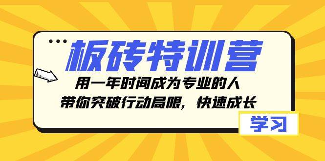 板砖特训营，用一年时间成为专业的人，带你突破行动局限，快速成长-问小徐资源库