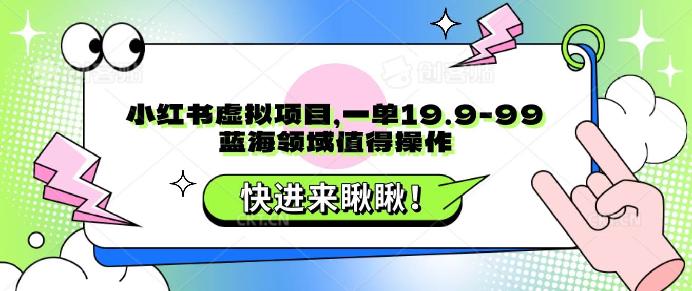 小红书虚拟项目，一单19.9-99，蓝海领域值得操作-问小徐资源库