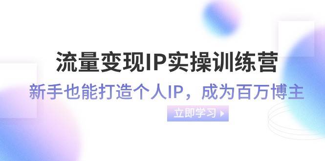 流量变现IP实操训练营：新手也能打造个人IP，成为百万 博主（46节课）-问小徐资源库