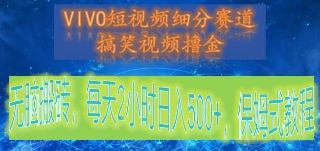 VIVO短视频细分赛道，搞笑视频撸金，无脑搬砖，每天2小时日入500+，保姆式教程-问小徐资源库