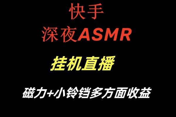 快手深夜ASMR挂机直播磁力+小铃铛多方面收益-问小徐资源库