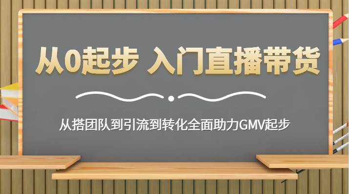 从0起步 入门直播带货 从搭团队到引流到转化全面助力GMV起步-问小徐资源库