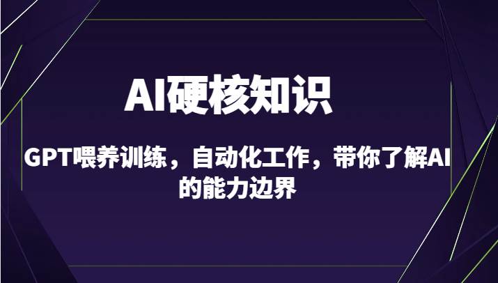 AI硬核知识-GPT喂养训练，自动化工作，带你了解AI的能力边界（10节课）-问小徐资源库