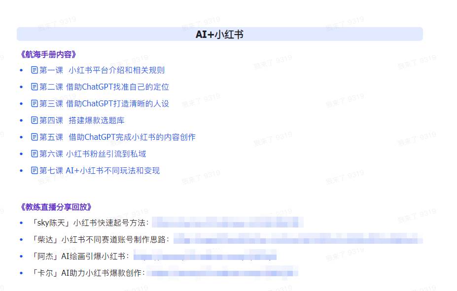 图片[3]-AI破局手册+教练分享合集：AI提示词/AI+小红书 /AI+公众号/AI+绘画/AI编程-问小徐资源库