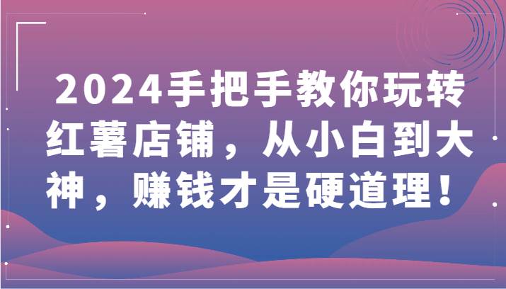 2024手把手教你玩转红薯店铺，从小白到大神，赚钱才是硬道理！-问小徐资源库