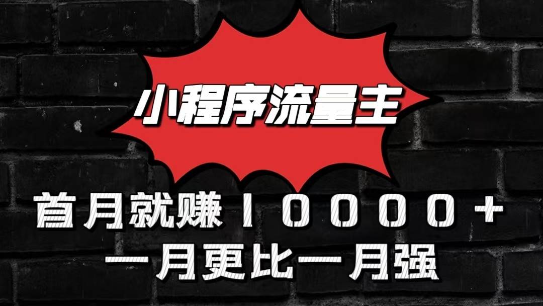 小程序流量主首月就赚10000+，一月更比一月强！小本创业首选-问小徐资源库