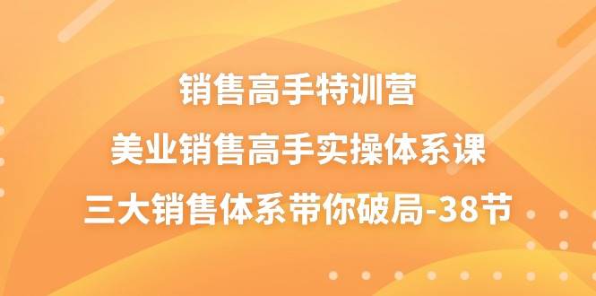 销售高手特训营，美业销售高手实操体系课，三大销售体系带你破局（38节）-问小徐资源库