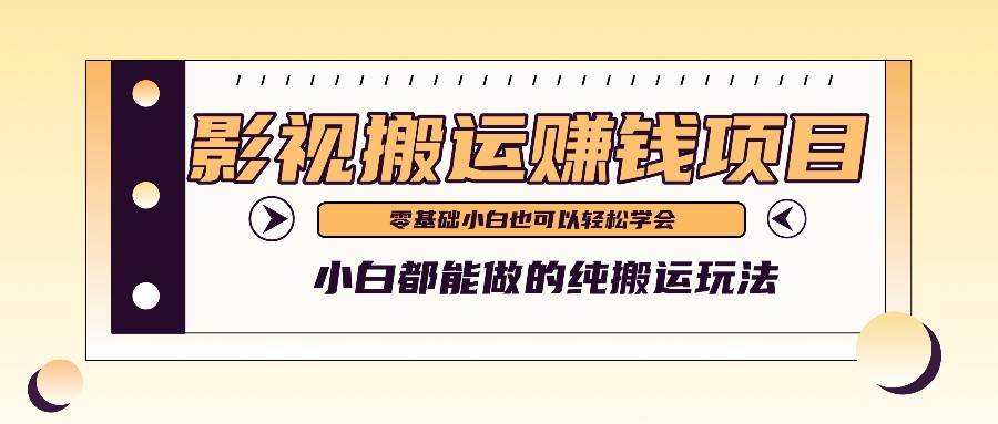 手把手教你操作影视搬运项目，小白都能做零基础也能赚钱-问小徐资源库