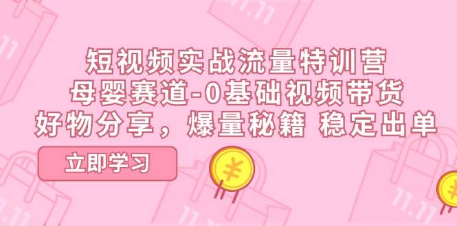 短视频实战流量特训营，母婴赛道-0基础带货，好物分享，爆量秘籍 稳定出单-问小徐资源库