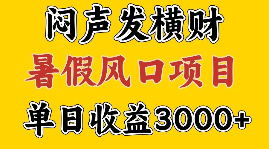 图片[1]-30天赚了7.5W 暑假风口项目，比较好学，2天左右上手-问小徐资源库