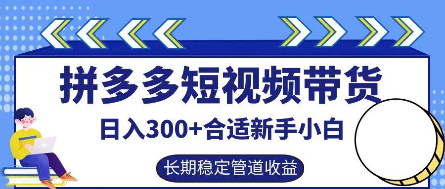 拼多多短视频带货日入300+，实操账户展示看就能学会-问小徐资源库