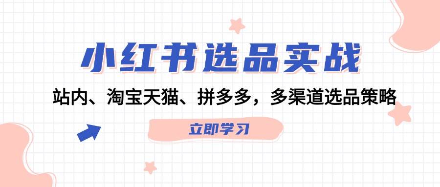 小红书选品实战：站内、淘宝天猫、拼多多，多渠道选品策略-问小徐资源库