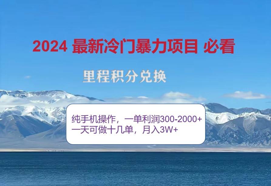 2024惊爆冷门暴利，里程积分最新玩法，高爆发期，一单300+—2000+-问小徐资源库