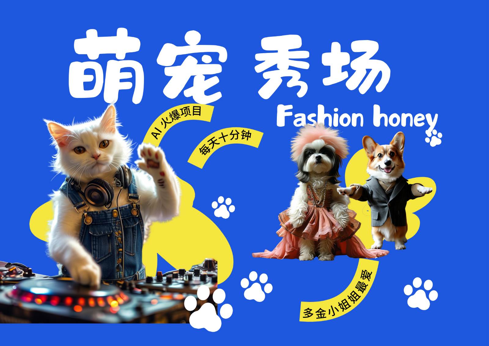 酷飒动物跳舞走秀  时尚喵FASHION汪 多金小姐姐最爱的 轻松月入破W-问小徐资源库