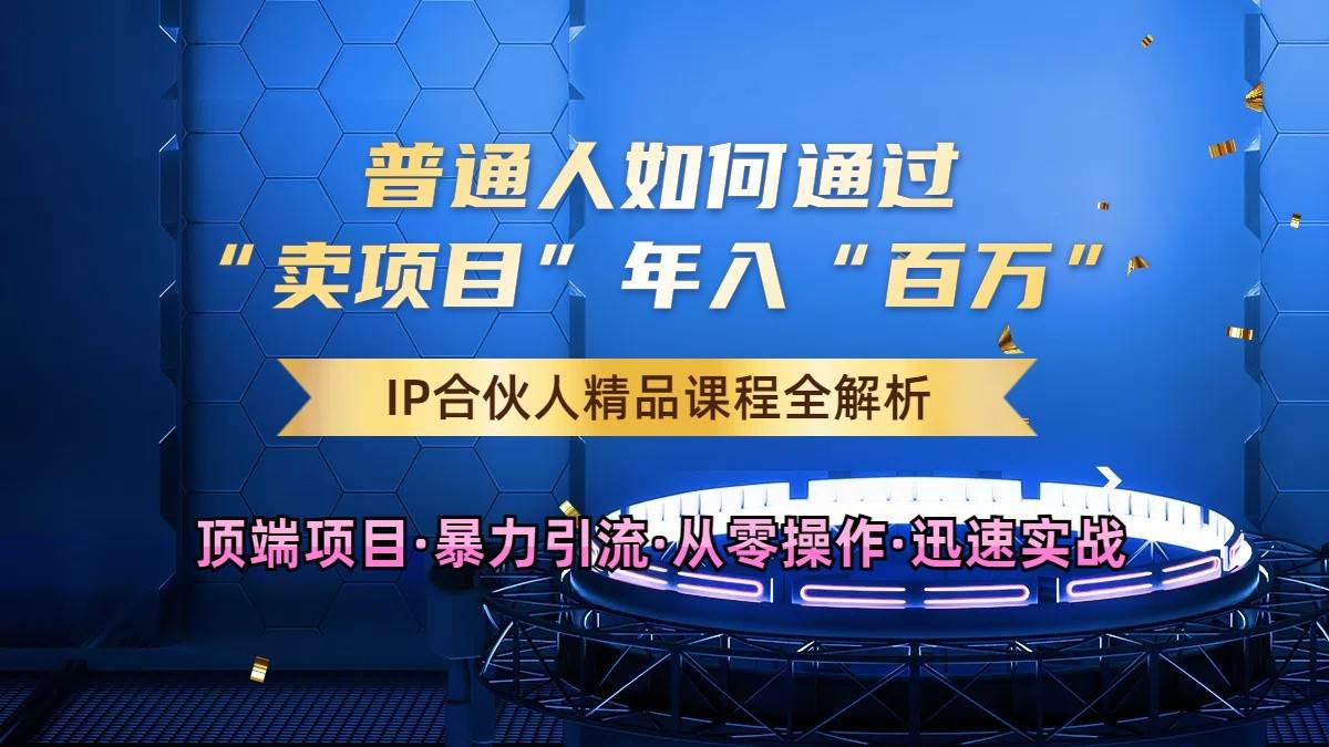 普通人如何通过知识付费“卖项目”年入“百万”，IP合伙人精品课程，黑科技暴力引流-问小徐资源库