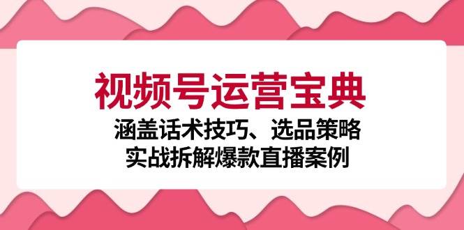 视频号运营宝典：涵盖话术技巧、选品策略、实战拆解爆款直播案例-问小徐资源库