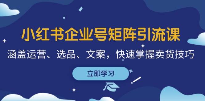 小红书企业号矩阵引流课，涵盖运营、选品、文案，快速掌握卖货技巧-问小徐资源库