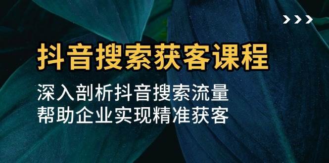 抖音搜索获客课程：深入剖析抖音搜索流量，帮助企业实现精准获客-问小徐资源库