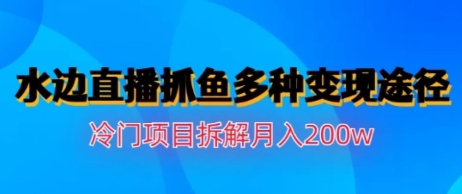 水边直播抓鱼，多种变现途径冷门项目，月入200w拆解【揭秘】-问小徐资源库