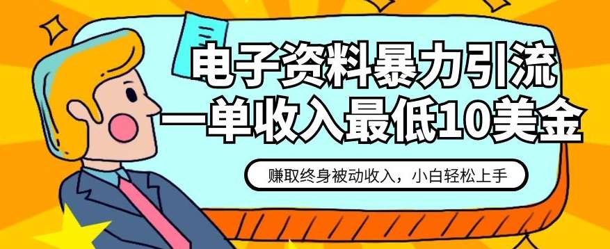 电子资料暴力引流，一单最低10美金，赚取终身被动收入，保姆级教程【揭秘】-问小徐资源库