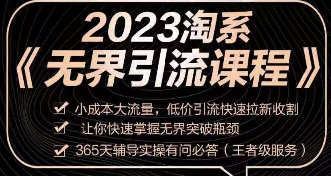 2023淘系无界引流实操课程，​小成本大流量，低价引流快速拉新收割，让你快速掌握无界突破瓶颈-问小徐资源库