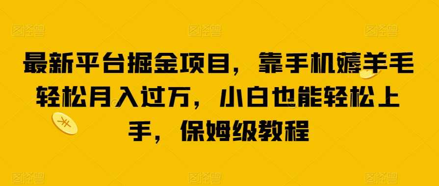 最新平台掘金项目，靠手机薅羊毛轻松月入过万，小白也能轻松上手，保姆级教程【揭秘】-问小徐资源库