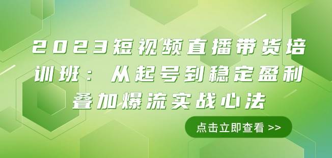 2023短视频直播带货培训班：从起号到稳定盈利叠加爆流实战心法（11节课）-问小徐资源库