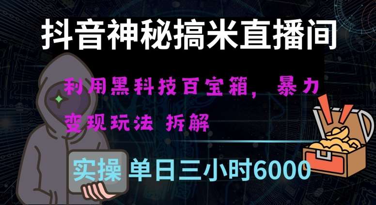 抖音神秘直播间黑科技日入四位数及格暴力项目全方位解读【揭秘】-问小徐资源库