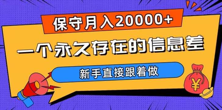 一个永久存在的信息差，保守月入20000+，新手直接跟着做【揭秘】-问小徐资源库