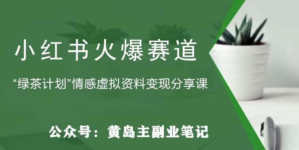 黄岛主·小红书绿茶计划情感虚拟资料变现项目，花我598买来拆解出来给你-问小徐资源库