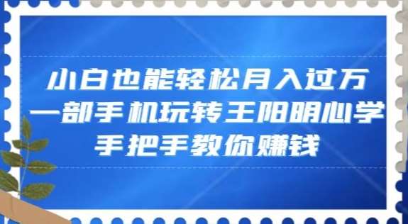 小白也能轻松月入过万，一部手机玩转王阳明心学，手把手教你赚钱【揭秘】-问小徐资源库
