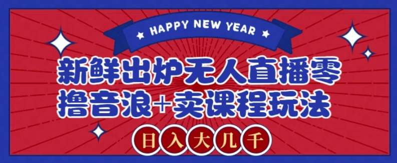 2024最新无人直播零撸音浪+卖课程玩法，日入大几千不是梦【揭秘】-问小徐资源库