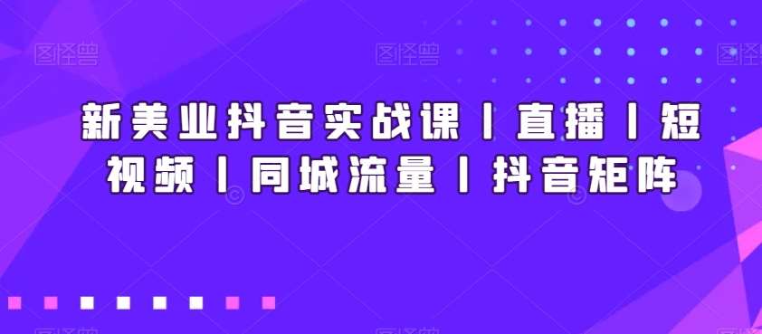 新美业抖音实战课丨直播丨短视频丨同城流量丨抖音矩阵-问小徐资源库
