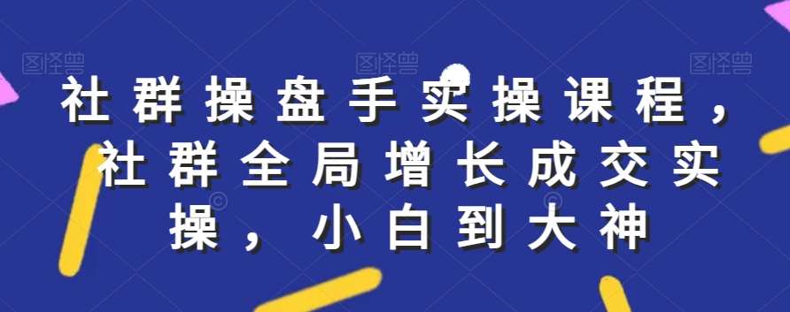 社群实操课程，社群全局增长成交实操，小白到大神-问小徐资源库