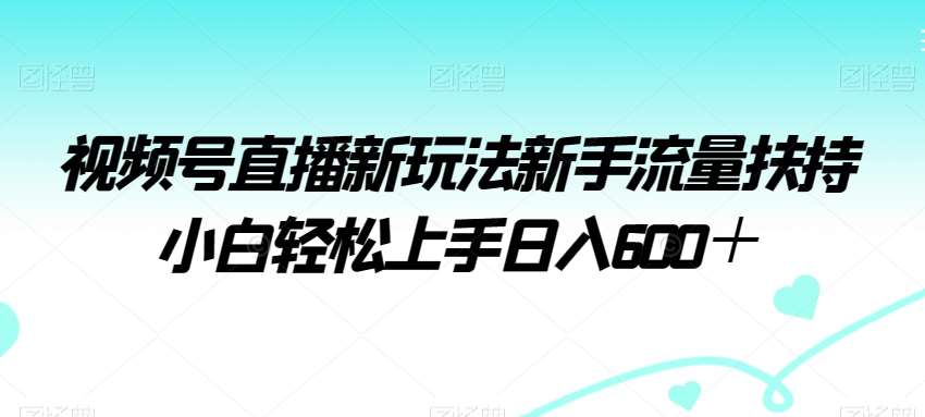 视频号直播新玩法新手流量扶持小白轻松上手日入600＋【揭秘】-问小徐资源库