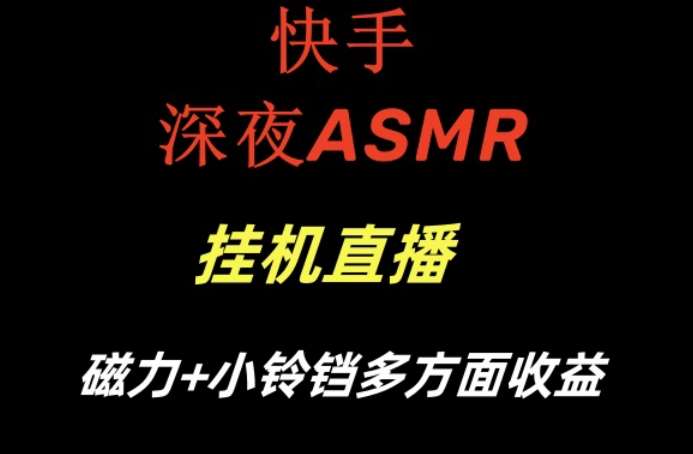快手深夜性感ASMR挂机直播，磁力+小铃铛收益（附带工具和5G素材）【揭秘】-问小徐资源库