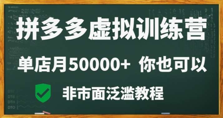 拼多多虚拟电商训练营月入30000+你也行，暴利稳定长久，副业首选-问小徐资源库